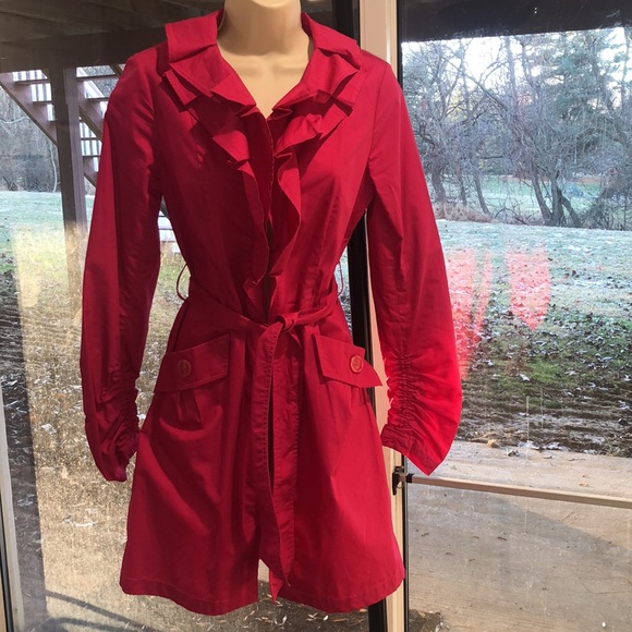 🎉SALE Fuchsia Pink Coat- Ruched Sleeves - Picture 3 of 4